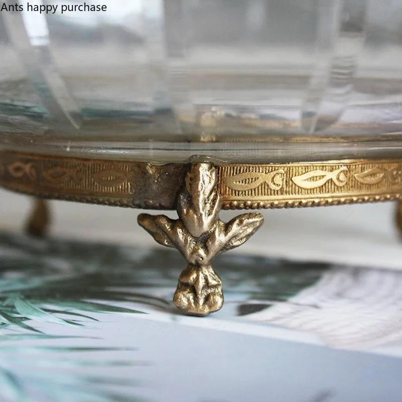 Bol cu Fructe Binaural Alama Bol din Sticlă de Cristal Farfurie pentru Fructe Tavă Decorativă pentru Depozitare Boluri pentru Salată Tavă pentru Gustări Formă de Tort Farfurie pentru Desert