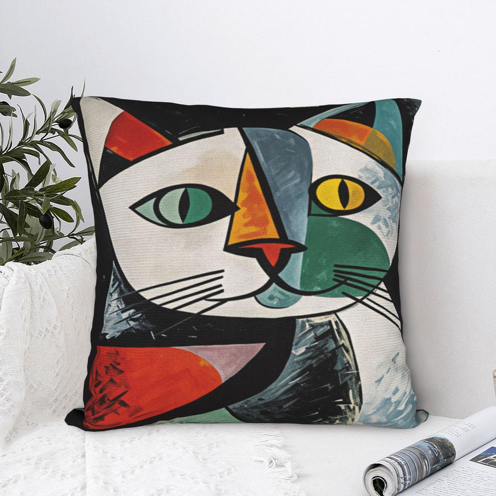 Picasso Cat Oil Pillow Case Graphic Pillow Cover For Sofa Bedroom Home Decor Vintage Cushion Cover