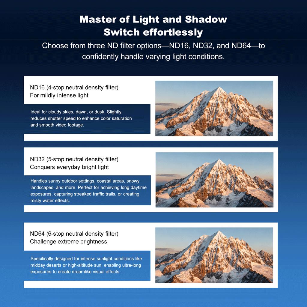 2pcs Anti-Glare Filter Cinematic Motion Blur Lens Filter Set Light Reduction Screw On Action Camera Accessories for X5