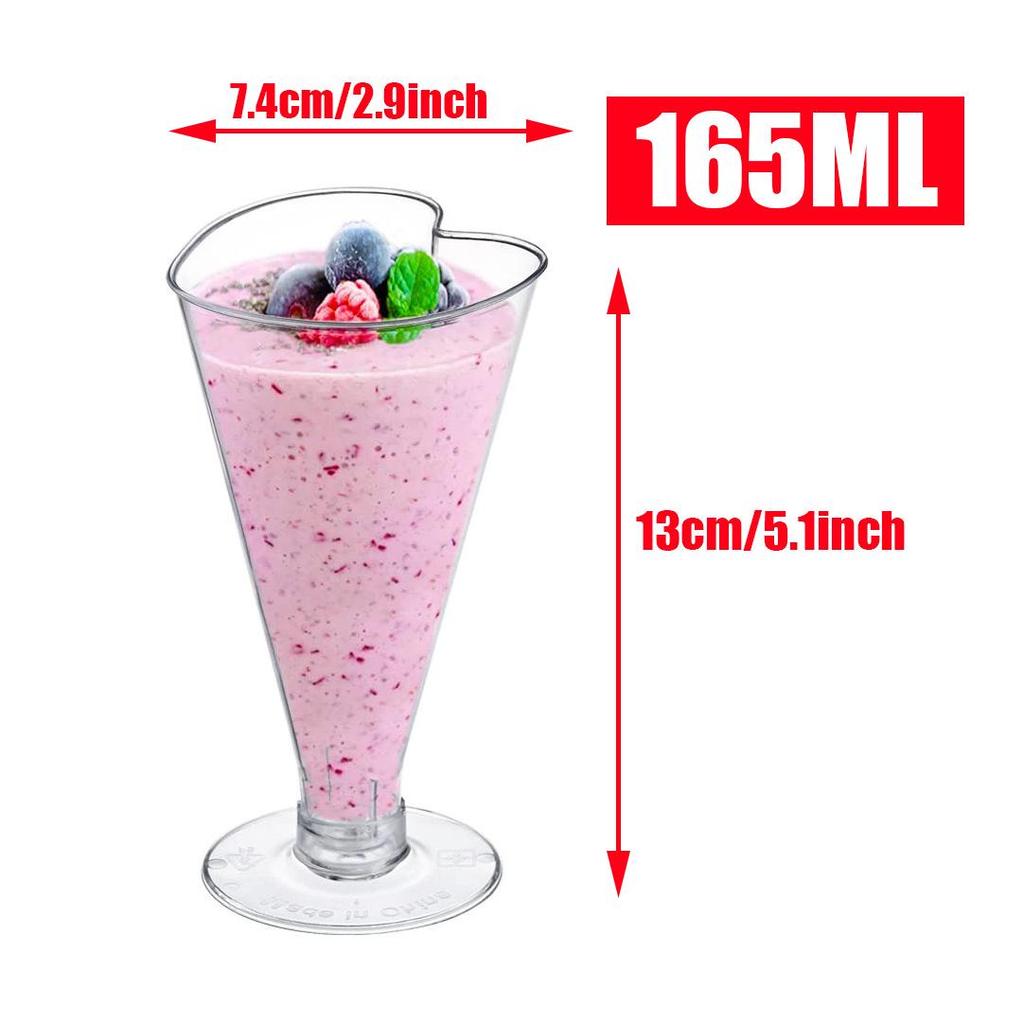 Disposable High-Stemmed Champagne Flute, Dessert Cup, Red Wine, and Cocktail Glass