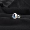 London Blue Topaz Gemstone 925 Sterling Silver Handcrafted Jewelry Designer Wedding Ring For Braid RR-77-7