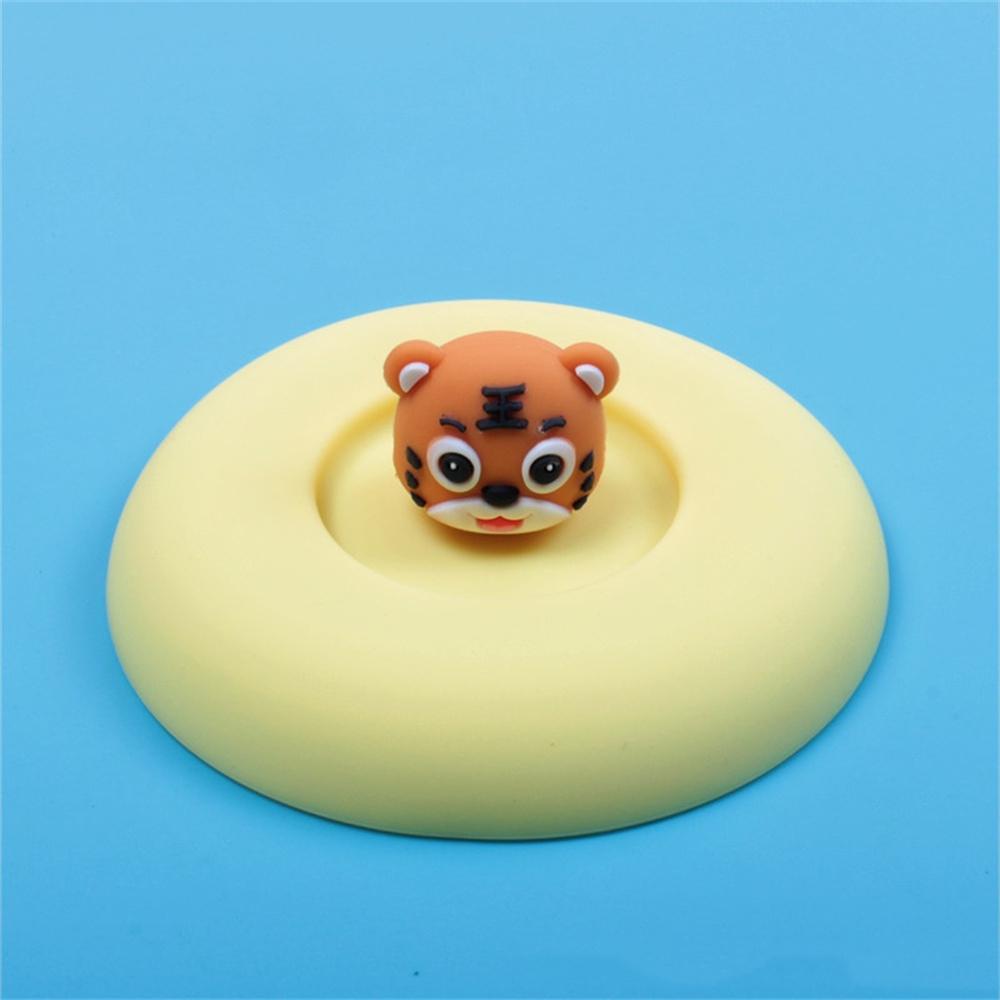 Cup Cover Non-toxic Silicone Round Universal Water Cup Lid Anti-dust Coffee Mug Sealed Cap With Spoon Holder Heat-Resistant Lid