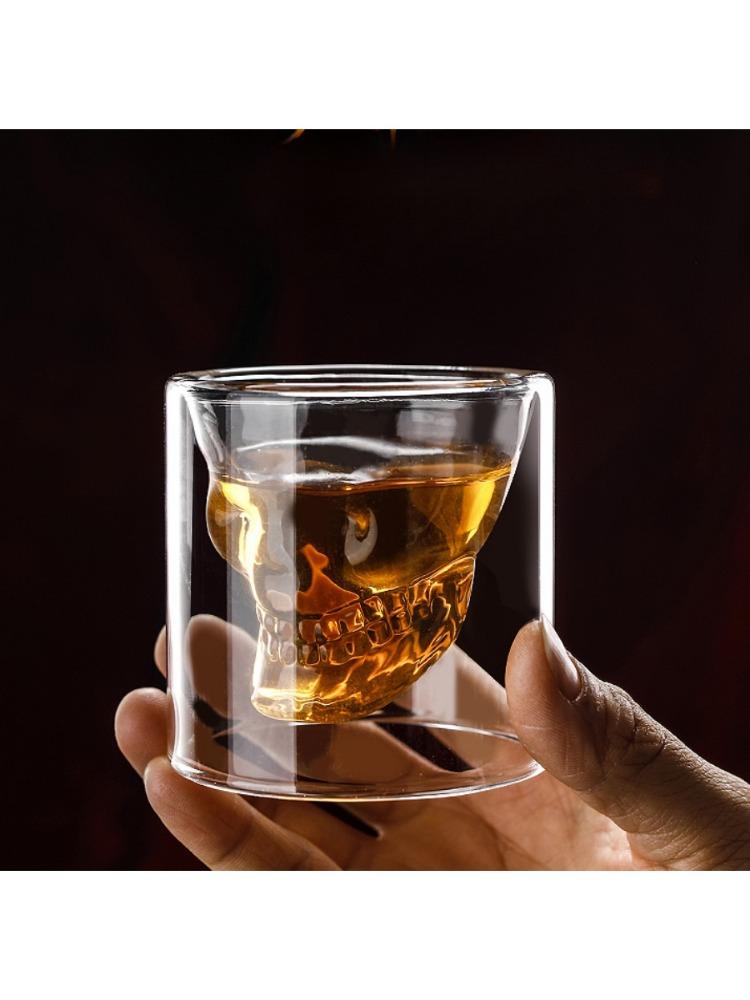 Creative Skull Vodka glass Skull spirit white wine glass imprison Pirate glass glass bar home commonly used