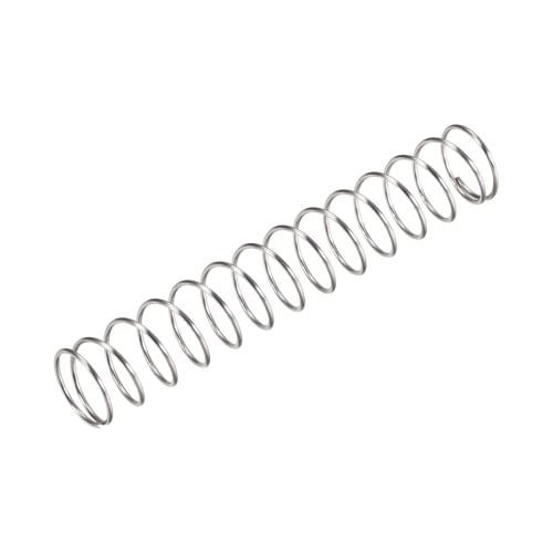 uxcell Compression Spring, 90mm, 304 Stainless Steel Coil Spring, 15mm Outer Diameter, 1mm Wire Diameter, 45mm Compression Length, 35N Load, Pack of 5