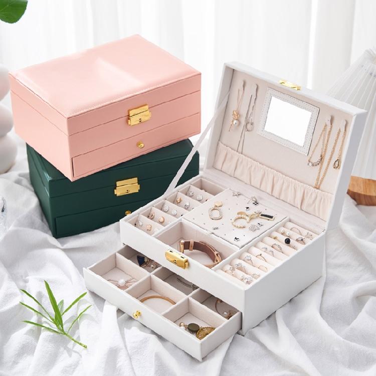 3 Layer Portable Travel Jewelry for case Jewelry Storage Box Organizer with Lock