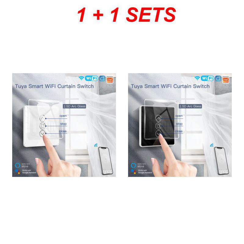 Smart Home Touch Curtain Switch Ac220v Smart 2.5D Arc Wifi Curtain Blinds Switch Wireless For Roller Blinds Shutters Tuya