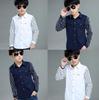 Teen Baby Kids Boys Long Sleeve Stripe Fastener Gentleman Shirt Tops Clothes