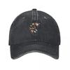 Antique Japanese Woodblock Print Cat with Flower Tattoos Baseball Cap Winter Hat Cute Sun Caps Womens Hats For The Sun Unisexs