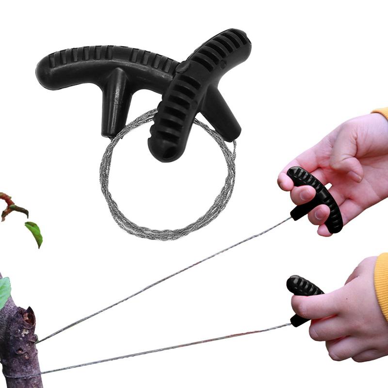 

Stainless Steel Wire Saw Steel Wire Saw Scroll Mini Cable Cutting String Bone Rope Saw Survival Saw Travel Chainsaw for Wood Black