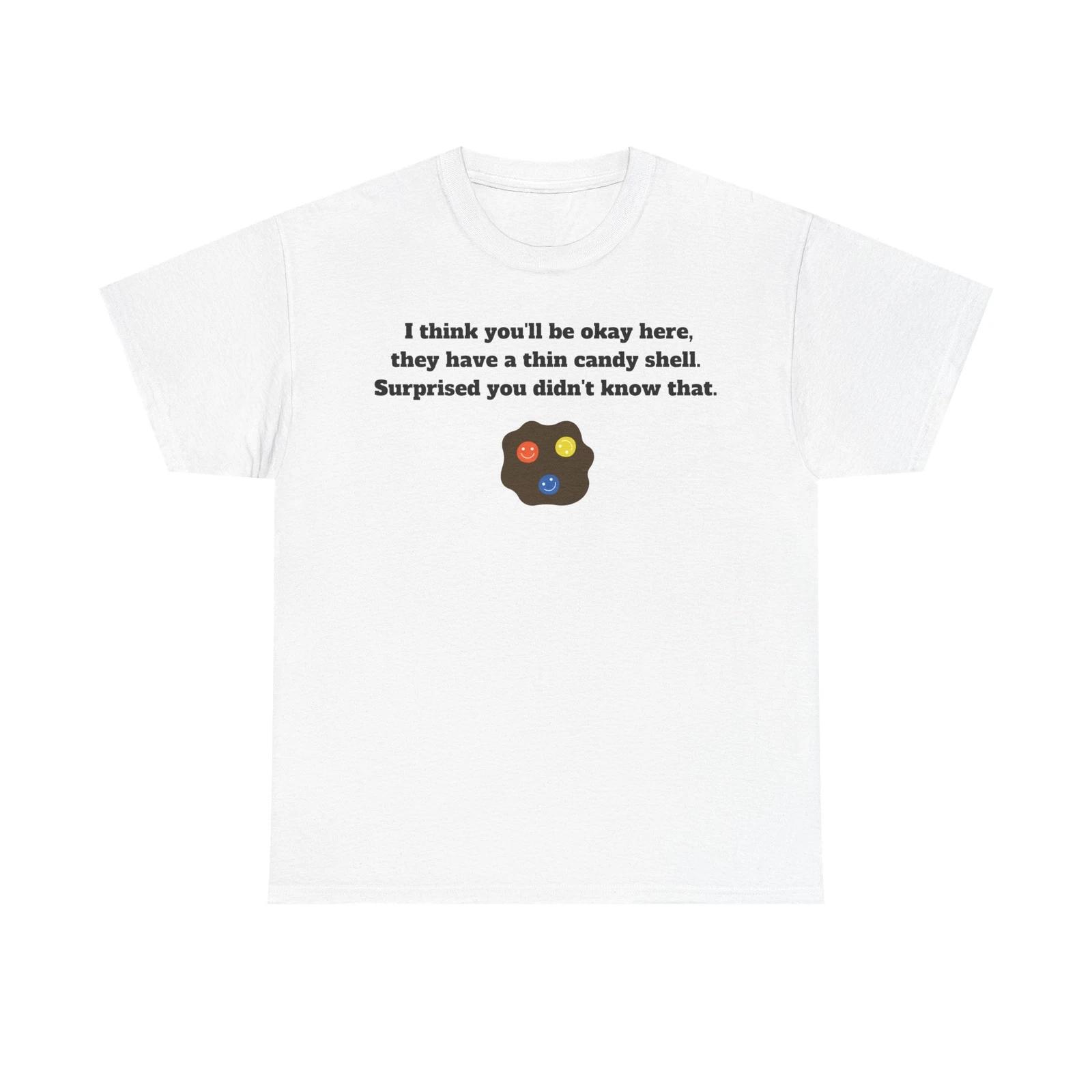 

Thin Candy Shell Quote Tee, Fun Graphic T-Shirt, Casual Wear, Gift for Dads S