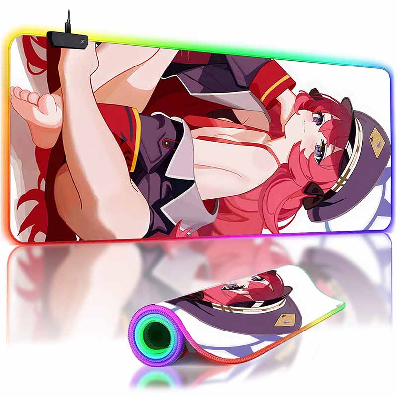 Natsume Iroha Anime BA Mouse Pad XXL RGB Gaming Mousepad Buraka HD Gamer Accessories Large LED MousePads PC Carpet with Backlit