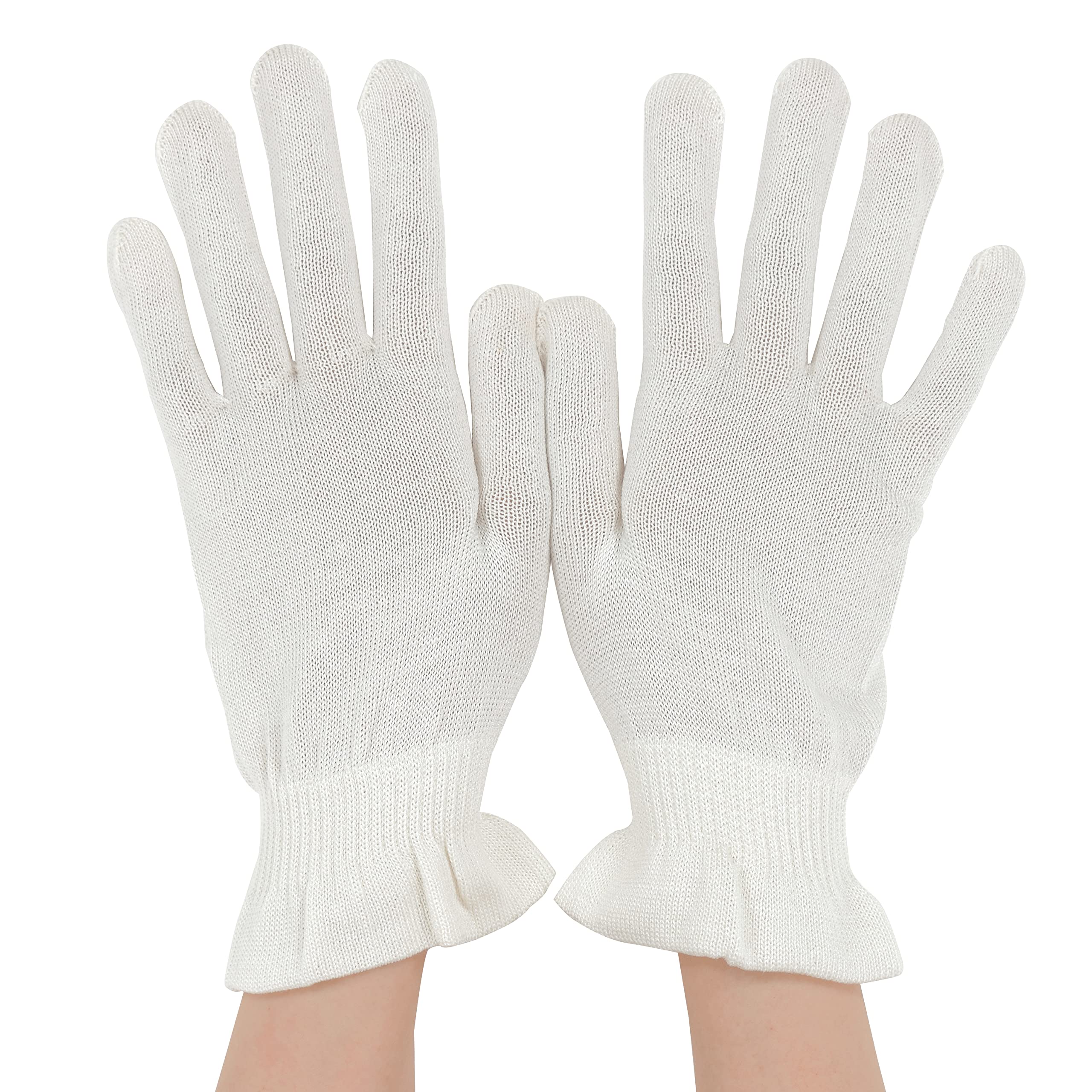 

Silk Gloves for Hand and Comfortable Sleeping Gloves for a Relaxed Made in Japan Care, Moisturizing, Comfortable, Fit. (1 Pair, White). белый