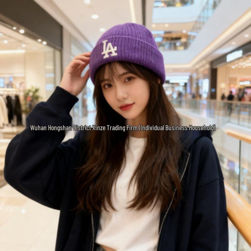 Koreanische MLB Wolle Unisex Strickmütze - NY Logo Stickerei, Warm für Herbst & Winter, Stil M0726