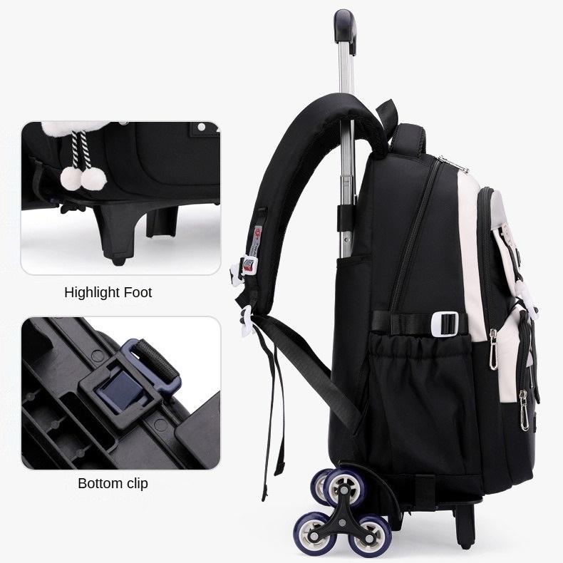 2 Wheels Travel Rolling Luggage Bag School Trolley Backpack For Boys Kid 'S Travel Backpack On Wheels School Backpacks Child
