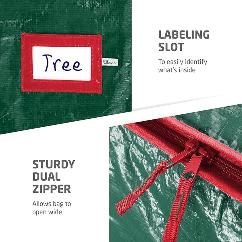 Christmas Tree Storage Bag Waterproof Moisture-proof Durable Christmas Tree Dustproof Zipper Bag Handbag