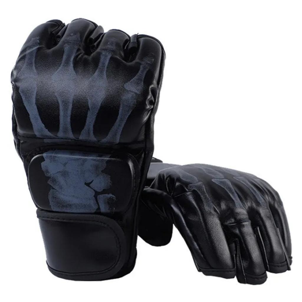 Boxing Gloves Unisex Adult Half Finger Taekwondo Protective Clothing for MMA Combat Training Black