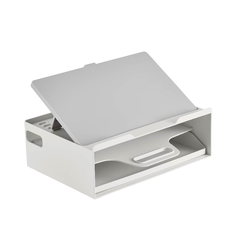 

King Jim Портативная рабочая база Подставка для ноутбука Хранение Коробка Notteon , Белая, WB10-W белый