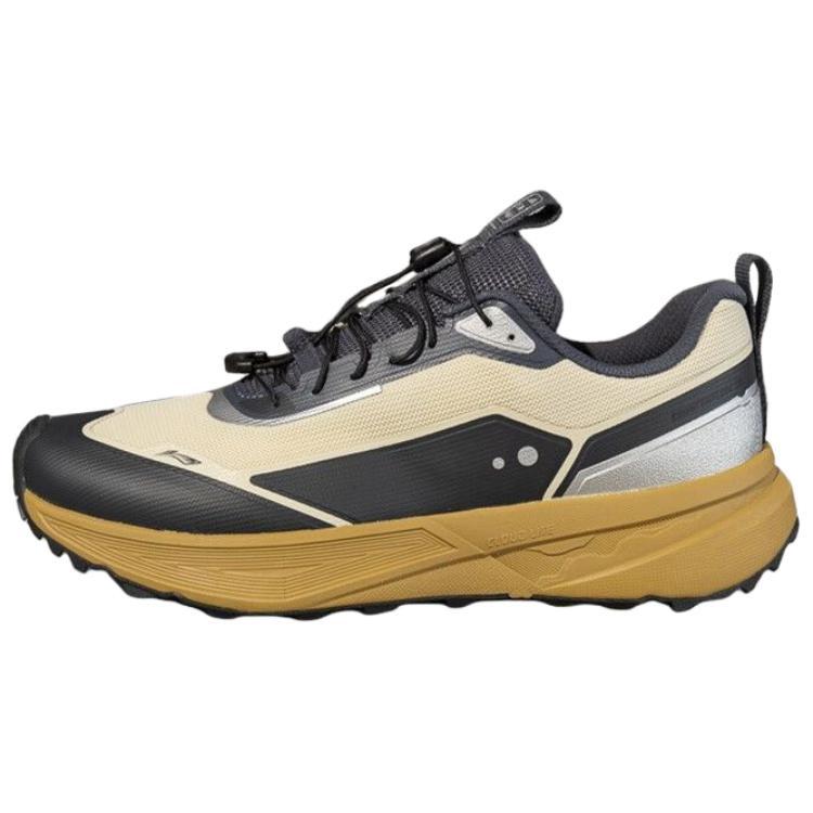 Li Ning CF Outdoor Casual Non-Slip Durable Low-Top Hiking Shoes Unisex Hiking Shoes Beige Black AHCV015-4