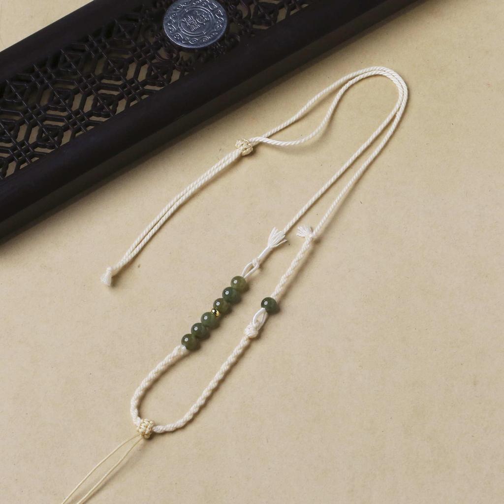 Adjustable Thin Women's Hetian Jade Clavicle Pendant Necklace