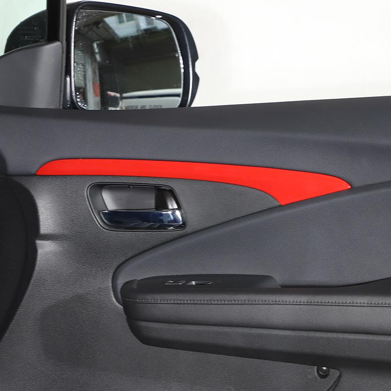 Pro Honda Pilot 2015-2022 ABS Carbon Fiber/Černá/Červená Nálepka obložení panelu vnitřních dveří automobilu