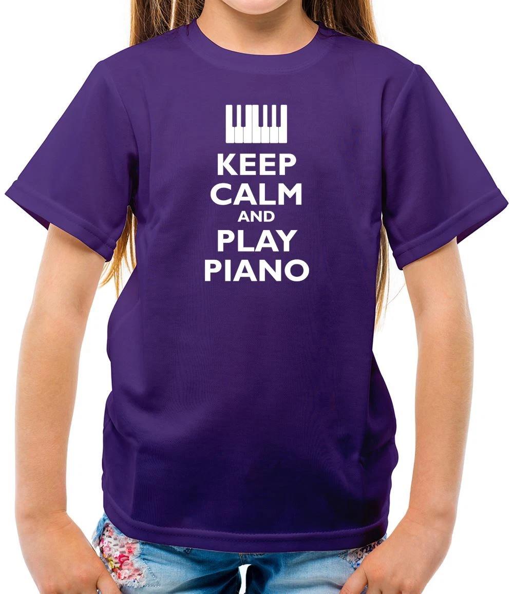 Keep Calm and Play Piano - Kids T-Shirt - Musician Pianist Musical Music Player 160