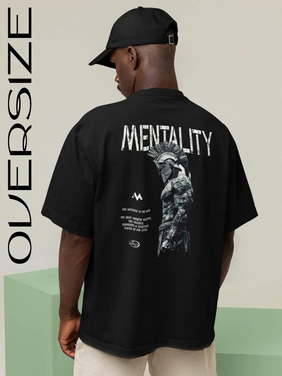 Oversized T-shirt with gladiator warrior print on the back S