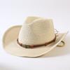 Popular European and American Classic Straw Woven Western Cowboy Hat Men's and Women's Outdoor Fashion OL Wind Woven Top Hat