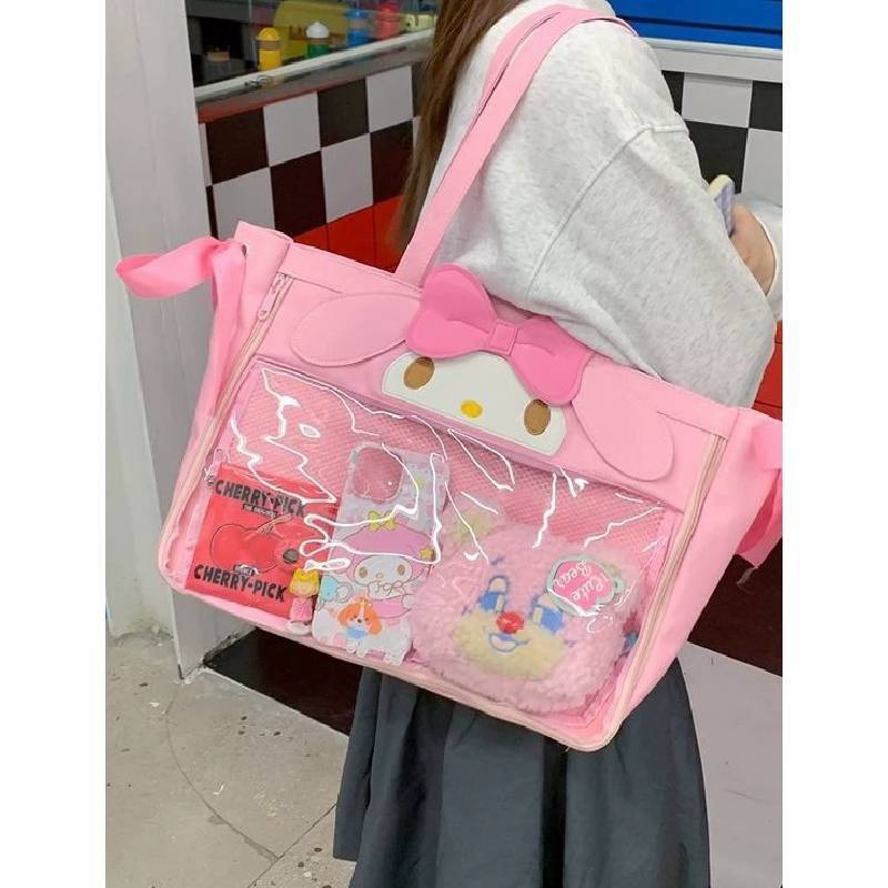 Kuromi Melody Cartoon Pvc Shoulder Bag With Large Capacity For Daily Use