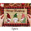 Christmas Tree Buffalo Plaid Placemats Set of 5 Christmas Placemats  Place Mats for Dinner Kitchen Table Party Home Decoration
