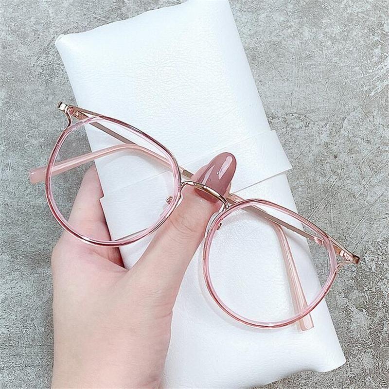 Literary Students Myopia Glasses Metal Cat Eye Frame Prescription 0 to -6.0 for Short Sight