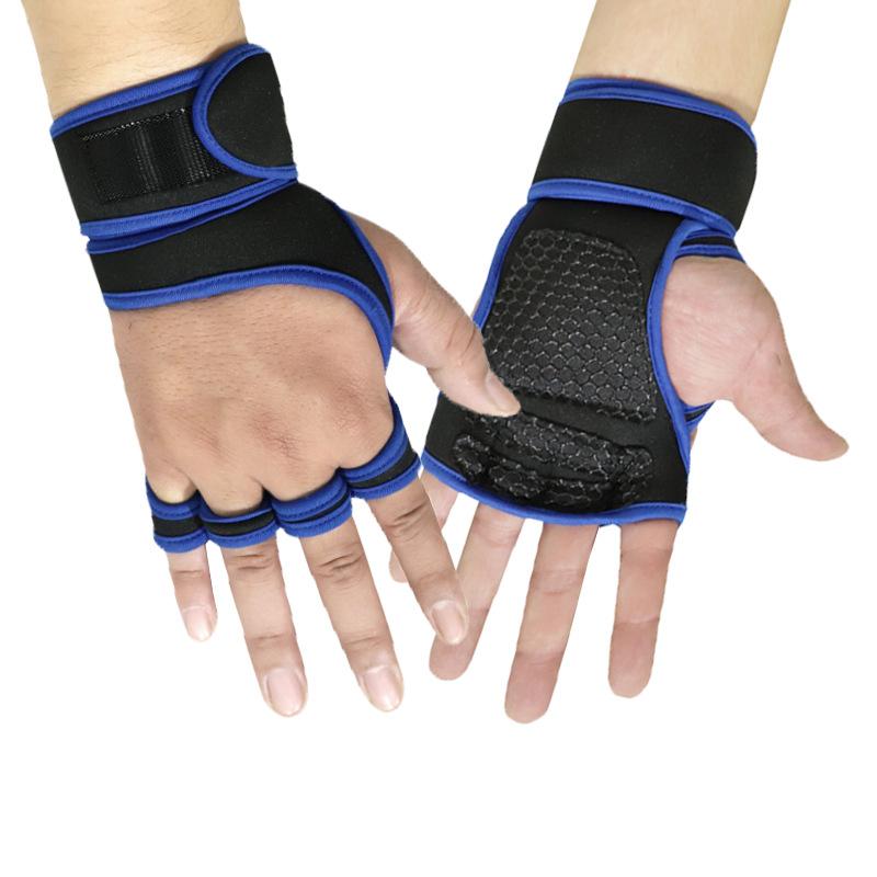 Coexistence Custom Logo Protection Polyester Palm Cross Training Fitness Workout Weight Lifting Grip Cycling Gloves L синий