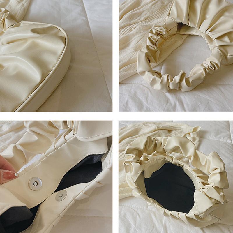 Genți de mână plisate pentru femei Genți Pu Cloud Genți de axilă pentru timpul liber Genți de umăr pentru cumpărături Geantă de mână tip gălușcă Genți de mână pentru femei