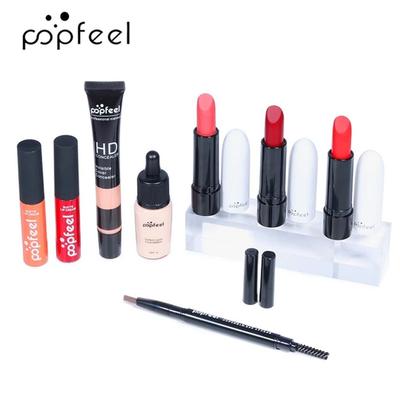POPFEEL Makeup Kit Full Professional Products Eyeshadow Lip Gloss Mascara Eyeliner Women's Cosmetics Maquiagem 8-29PCs, KIT010 8PCS No Bag, 1 Piece