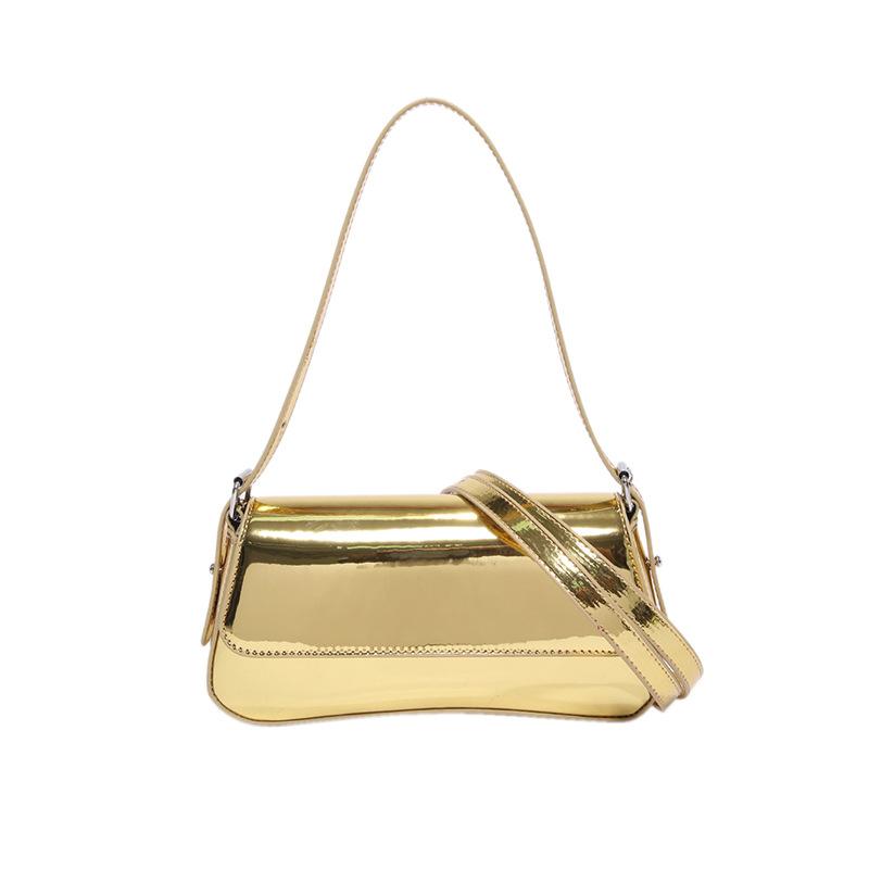 Bags bags women's bags 2025 new Korean version solid color shoulder bag fashion niche design shoulder mirror armpit bag