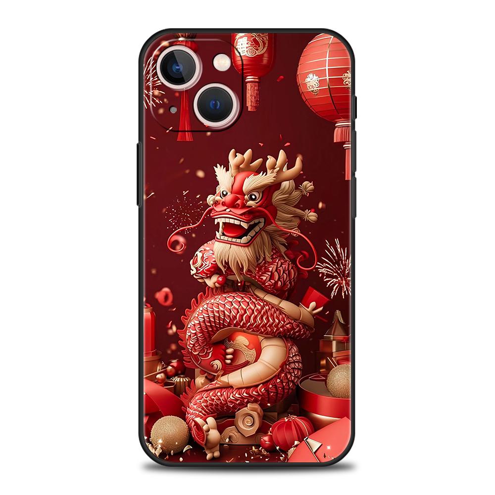 Cartoon Dragon Phone Case Cover for iPhone 16 15 14 13 12 Pro Max XR XS X 11 7 8 Plus Shockproof Silicone Soft Shell Capas Bags