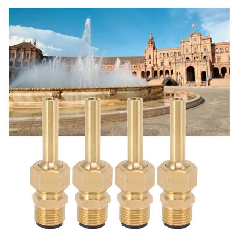 Ugello per Fontana da Giardino in Rame Pieno Regolabile Esagonale Spruzzatore d'Acqua per Decorazione del Giardino