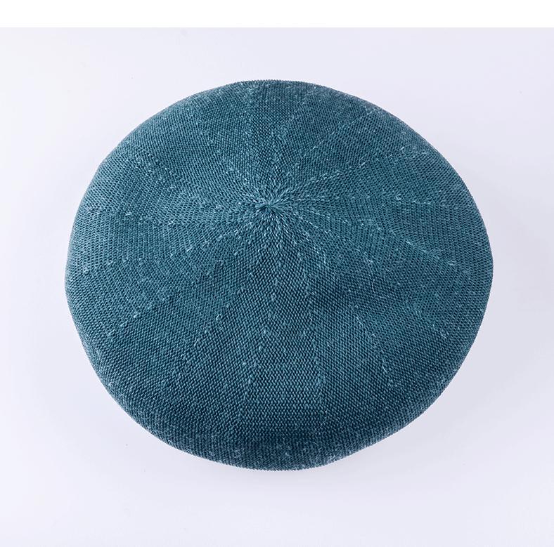 Beret Hat Women Spring Summer Hats For Women Retro Knitted Painter Cap Casual Trendy Design Solid Breathable Thin Cap Female New