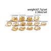 Ingemark 14Pcs/Set Creative Smooth Open Rings for Women 2026 New Fashion Goth Gold Color Adjustable Finger Rings Daily Jewelry