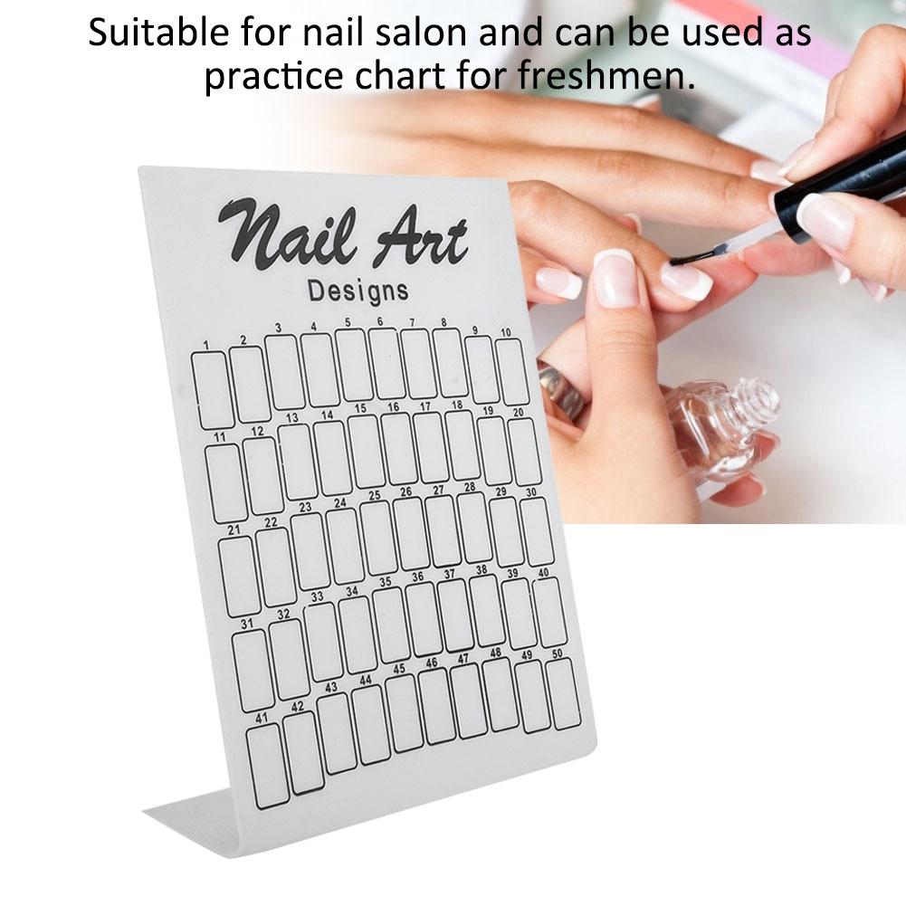 50Pcs Nail Art False Tips Chart Display Board Nailtips Polish Gel Color Card (White)