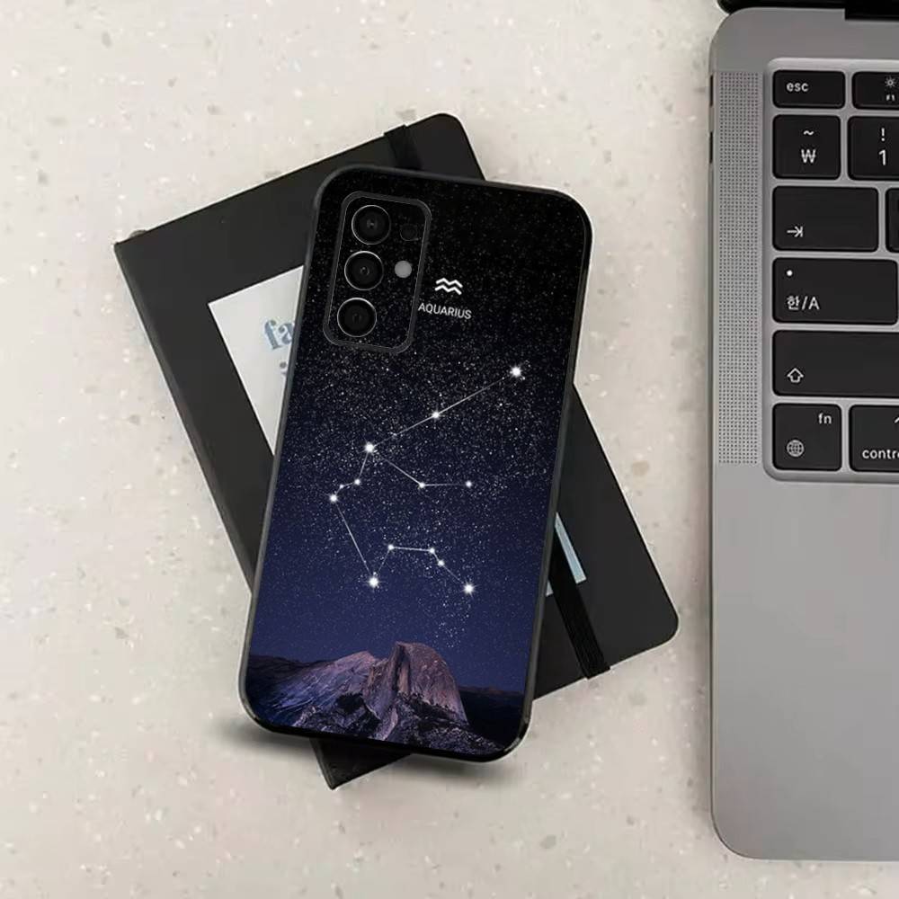 Constellation Art Twelve For Samsung Galaxy A53,31,52,72,41,Note,J7,8,9,5G,22,73,32,71, Soft Black Silicone Case