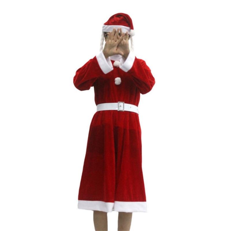 Santa Suit Christmas Santa Clauses Costume for Men Women Adults 3/4/5/6/7 Santa Costume Outfits Funny Santa Bear Hat