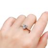 Heart-Shaped Imitation Moissanite Diamond Open Ring for Women