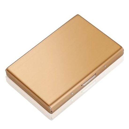 IK-FACTORY Card Case Slim Large Capacity Mens Accordion Skimming Prevention Wallet Metal ID Lightweight (Gold 10 Pieces)