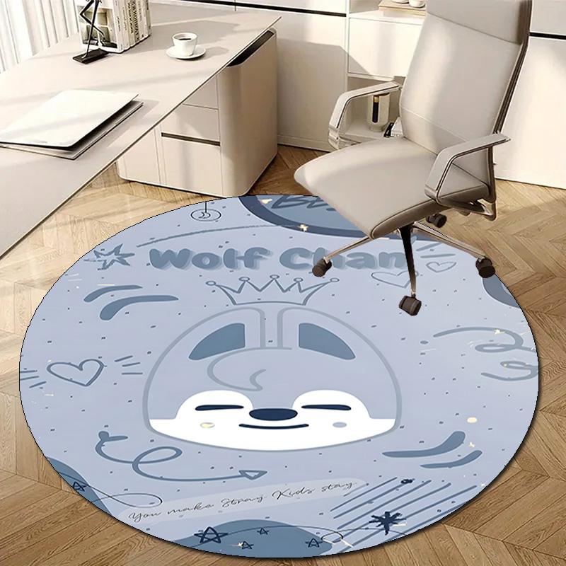 1pc Kpop Team7 Design Printed Area Round Carpet for Bedroom Living Room Home Decor Rugs Mat Non Slip Mat Rug for Bedside