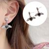 Elegant Pearls Accented Angel Wing Heart Earrings Premium Alloy Allergy Resistant Lightweight Ear Pendant For Daily Wear