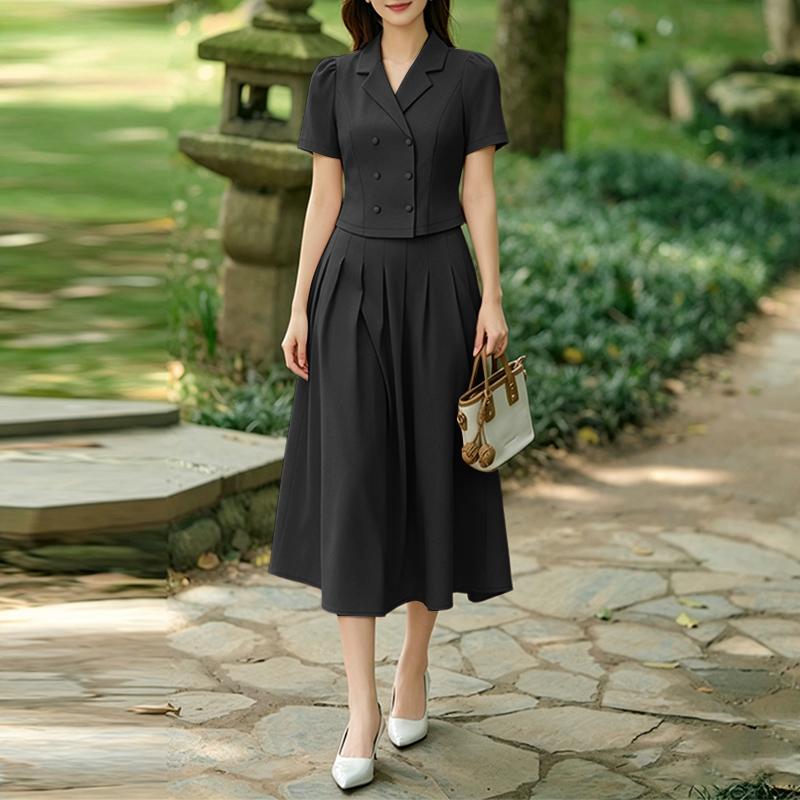ZANZEA Women Short Sleeve Blouse and Midi Skirts Summer Two Piece Suit Sets