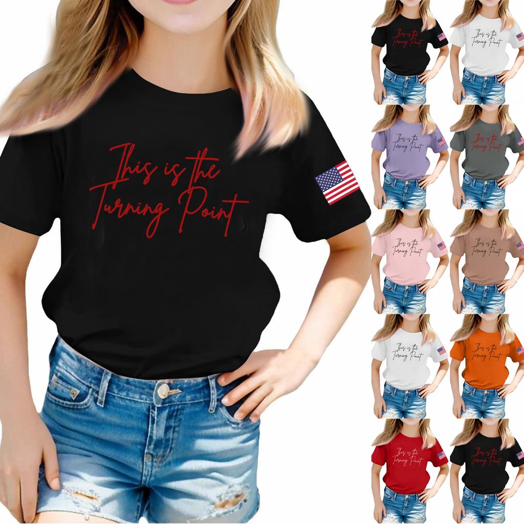 Toddler Girl Boy T-Shirts Kids Top Boys And Girls Printed Short Sleeved T-shirt 1-12Y Summ