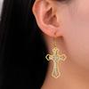 Cazador Clear Zircon Cross Earrings for Women Stainless Steel Christian Earrings Jesus Jewelry Valentine Gift 2026 Wholesale New