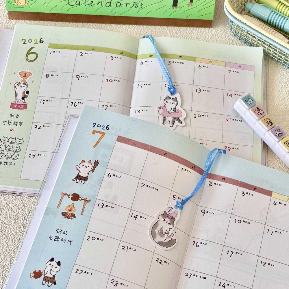 Cartoon Cute Kitten Illustration 2026 Planner with Calendar To Do List Agenda Book B6 Notebook School Office