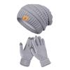 2PCS/Set Soft Knitted Hat Warm Winter Warm Mitten Gift Women Hats Gloves Set  Outdoor